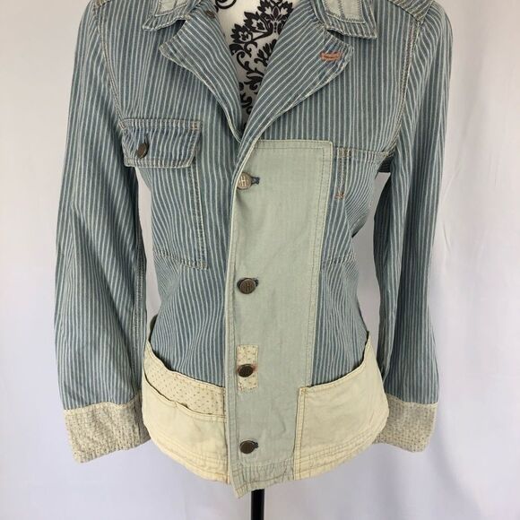 Anthro Holding Horse Patchwork Denim Jacket - Picture 3 of 8